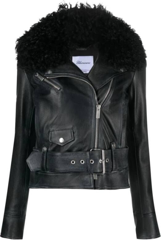 Blumarine Leather Jackets Zwart Dames