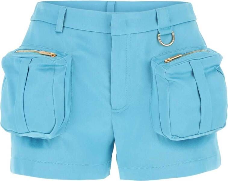 Blumarine Lichtblauwe satijnen shorts Blauw Dames