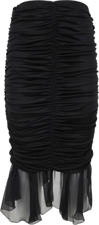 Blumarine Midi Skirt With Curl Zwart Dames