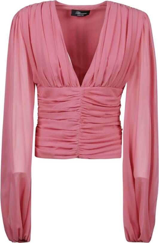 Blumarine Ruched-detail blouse Roze Dames