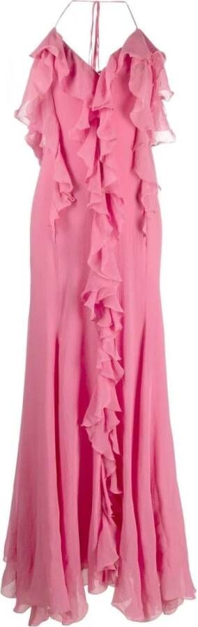 Blumarine Ruched Long Dress Roze Dames