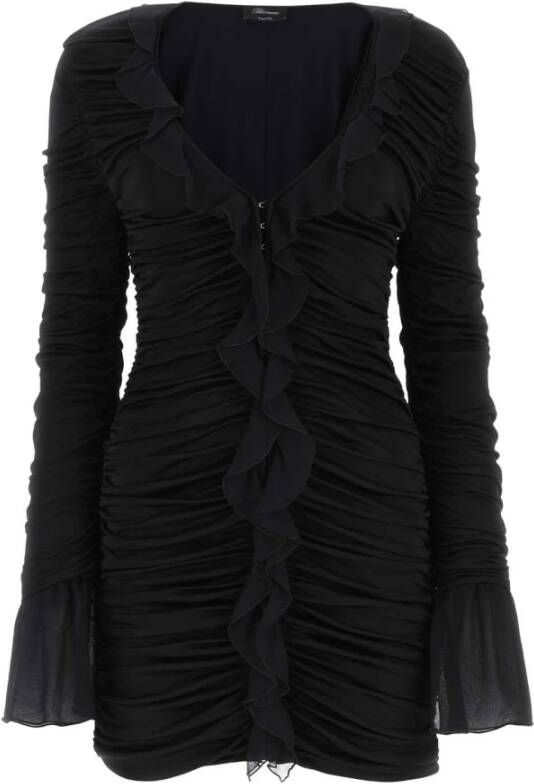 Blumarine Black Jersey Mini Dress Zwart