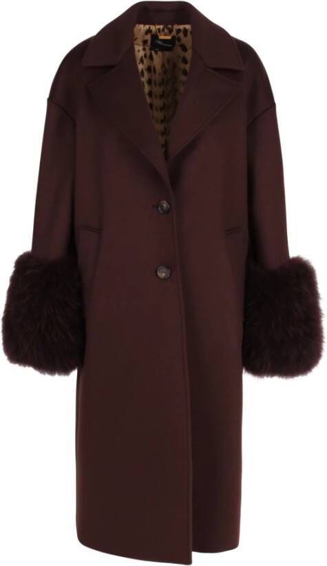 Blumarine Single-Breasted Coats Bruin Dames