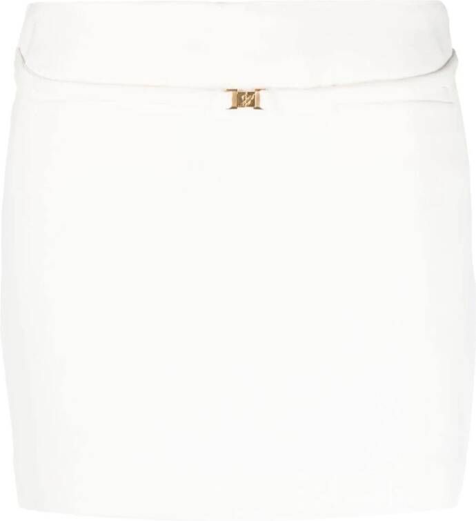 Blumarine Witte Logo-Gesp Rok White Dames