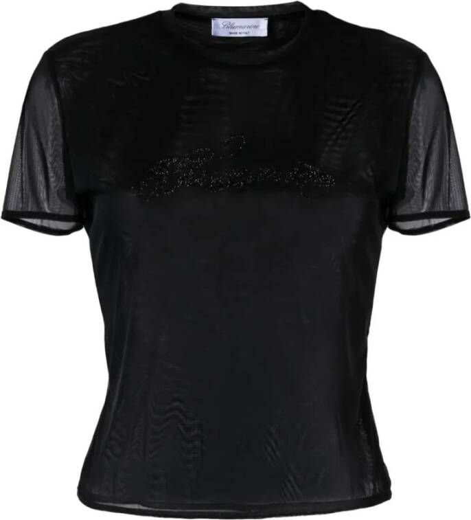 Blumarine Transparante top Black Dames