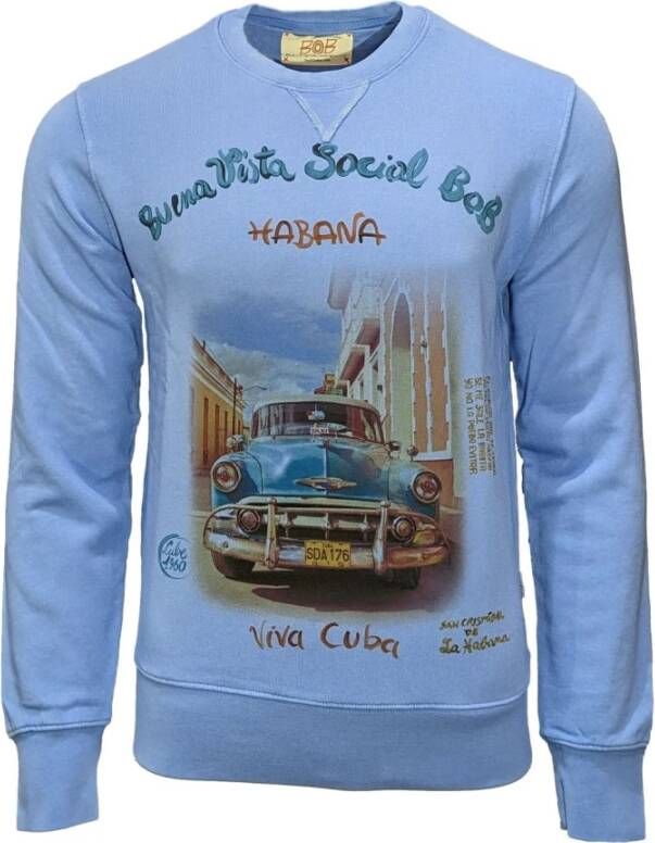 BOB Vintage Blauwe Crew Neck Sweatshirt Blauw Heren