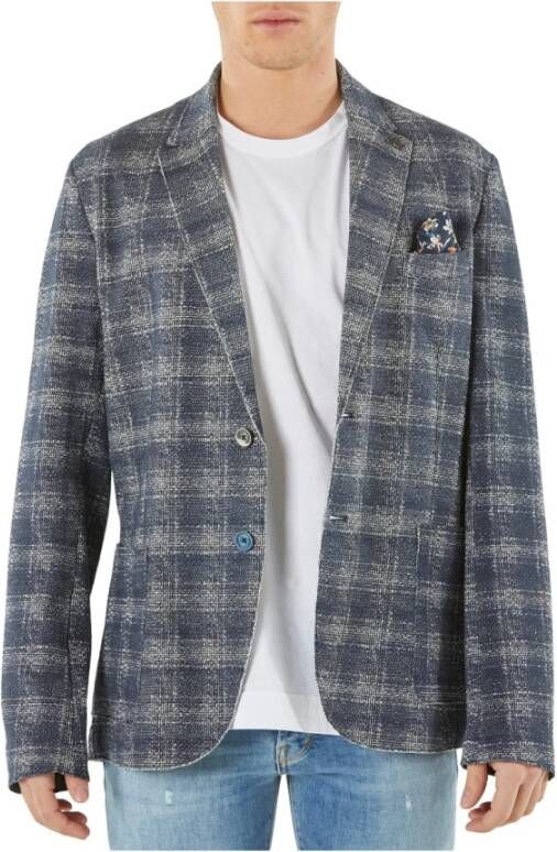 BOB Blauwe Single-Breasted Jas Picky207 Blauw Heren