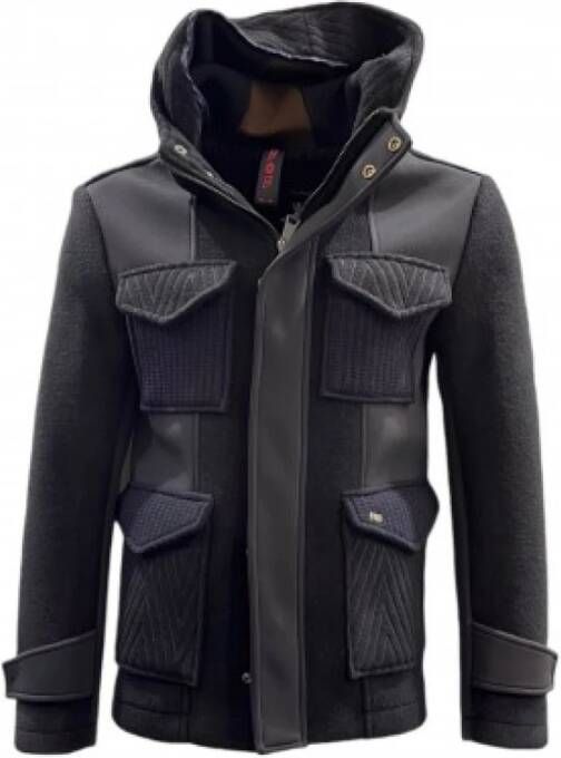 BOB Blauwe Wol Neopreen Field Jacket Blauw Heren