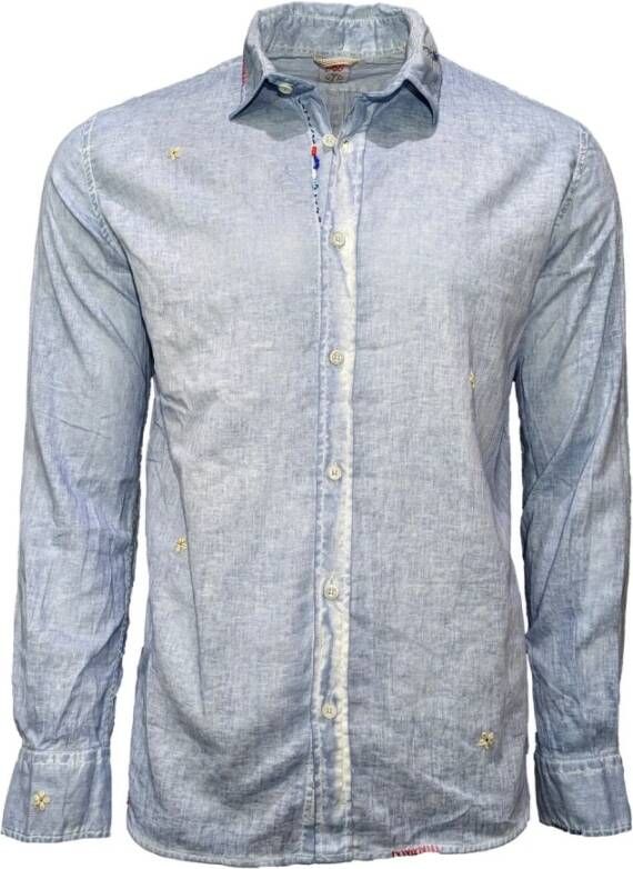 BOB Casual Shirt Blauw Heren