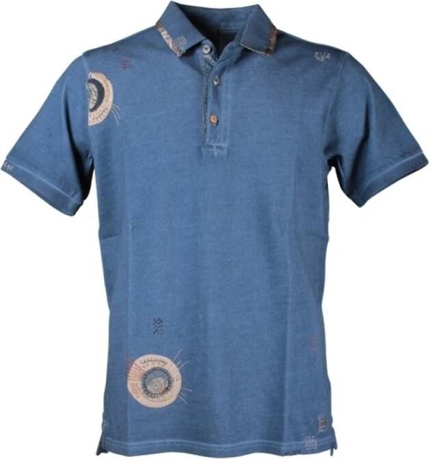 BOB Handgemaakt Italiaans Polo Shirt Blauw Heren