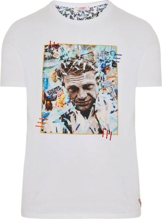 BOB Heren Vr00030 T-Shirt Comfortabel en Stijlvol White Heren