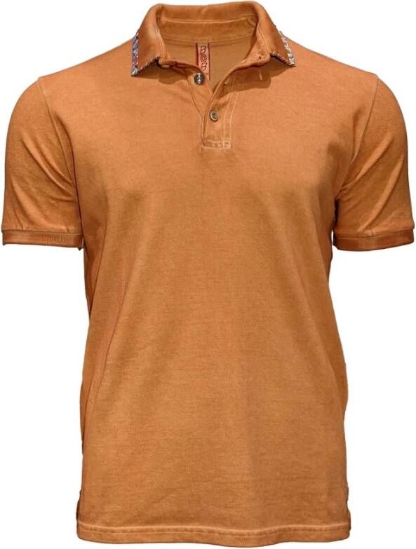 BOB Rustieke Katoenen Polo Shirt Oranje Heren