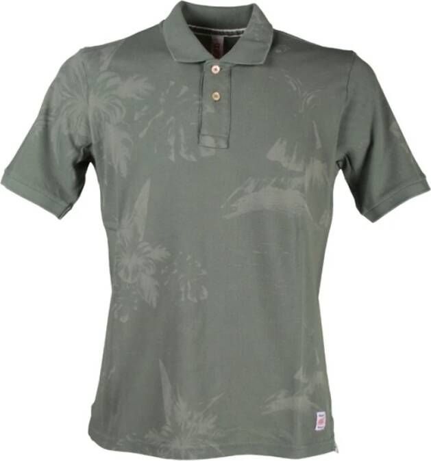 BOB Slim Fit Floral Polo Shirt Groen Heren
