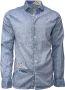 BOB Stijlvolle Blauwe Geborduurde Overhemd Blauw Heren - Thumbnail 1
