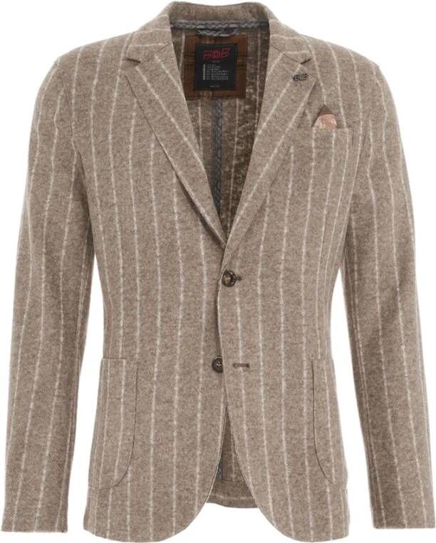 BOB Stijlvolle Pinstripe Blazer Beige Heren