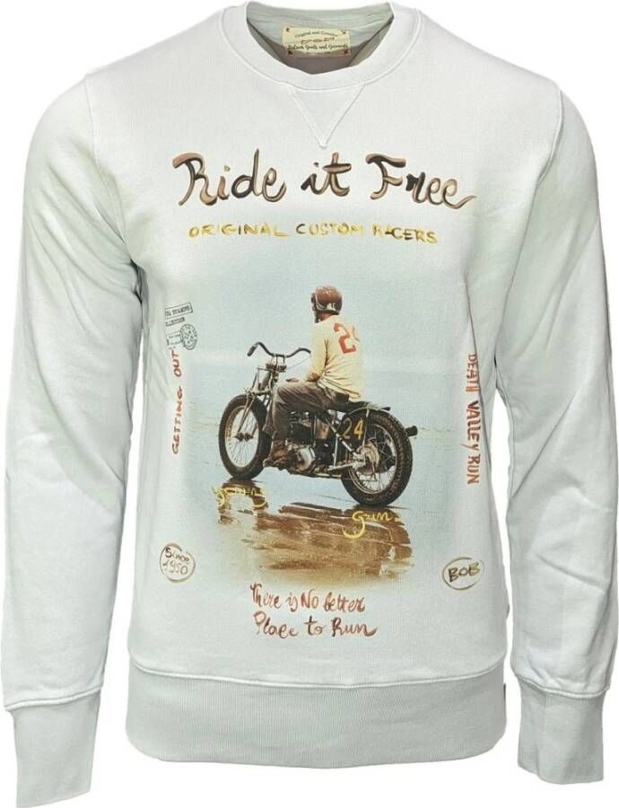 BOB Vintage Crew Neck Sweatshirt in Lichtgrijs Grijs Heren