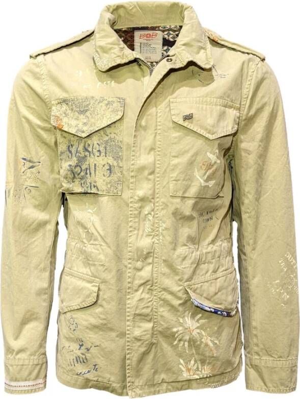 BOB Veldjack van katoensafees Beige Heren