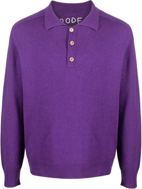 Bode Polo Shirts Purple Heren