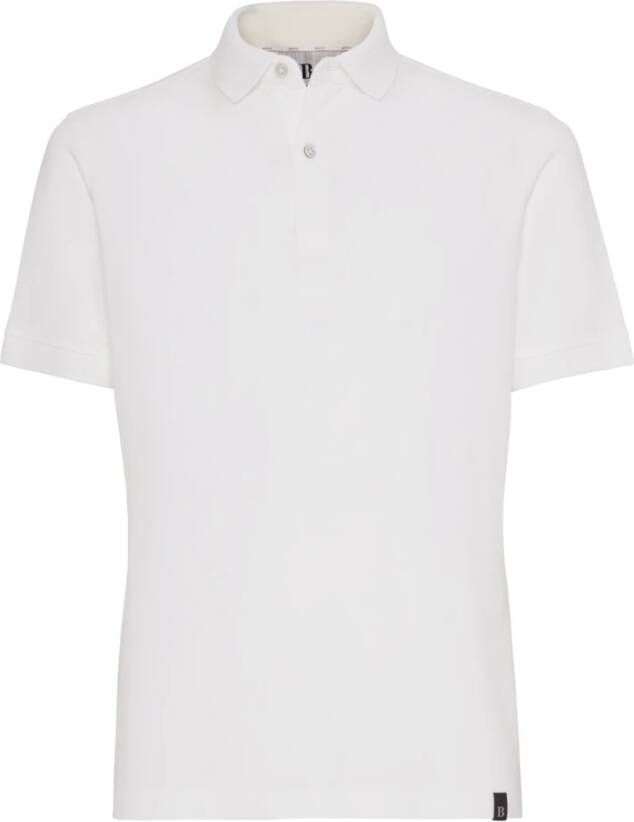 Boggi Milano Regular Fit Katoenen Piqué Polo Shirt White Heren