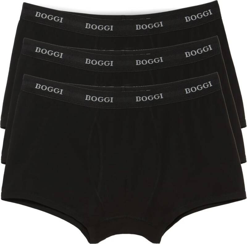 Boggi Milano Stretch Katoenen Jersey Boxershorts Black Heren