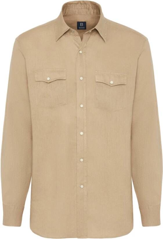 Boggi Milano Casual Shirts Beige Heren