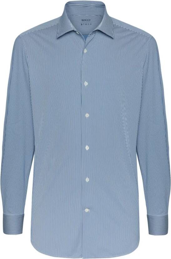 Boggi Milano Casual Shirts Blauw Heren