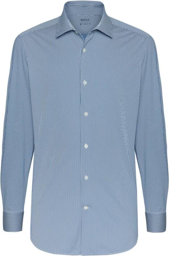 Boggi Milano Casual Shirts Blauw Heren