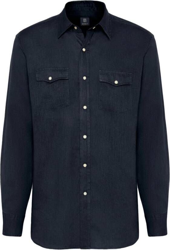 Boggi Milano Casual Shirts Blauw Heren
