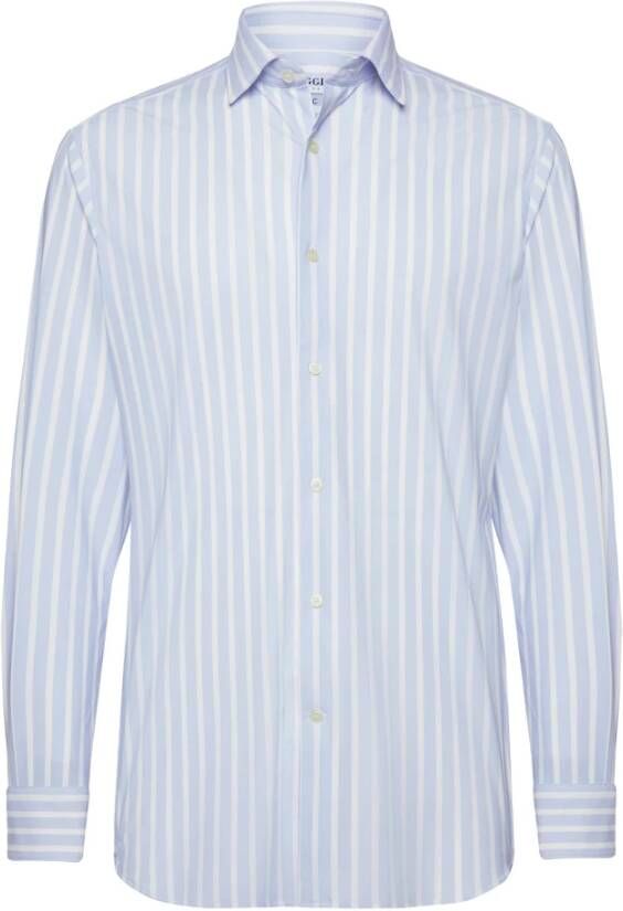 Boggi Milano Slim Fit Stretch Nylon Overhemd Blue Heren