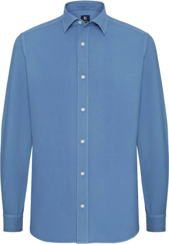 Boggi Milano Regular Fit Katoenen Overhemd Blue Heren