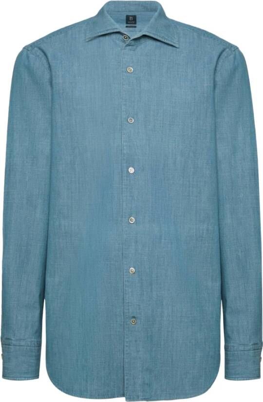 Boggi Milano Casual Shirts Blauw Heren