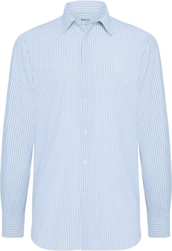 Boggi Milano Casual Shirts Blauw Heren