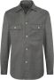 Boggi Milano Flanellen Overshirt Gray Heren - Thumbnail 1