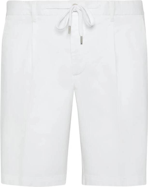 Boggi Milano Stretch Katoenen Zomer Bermuda Shorts White Heren