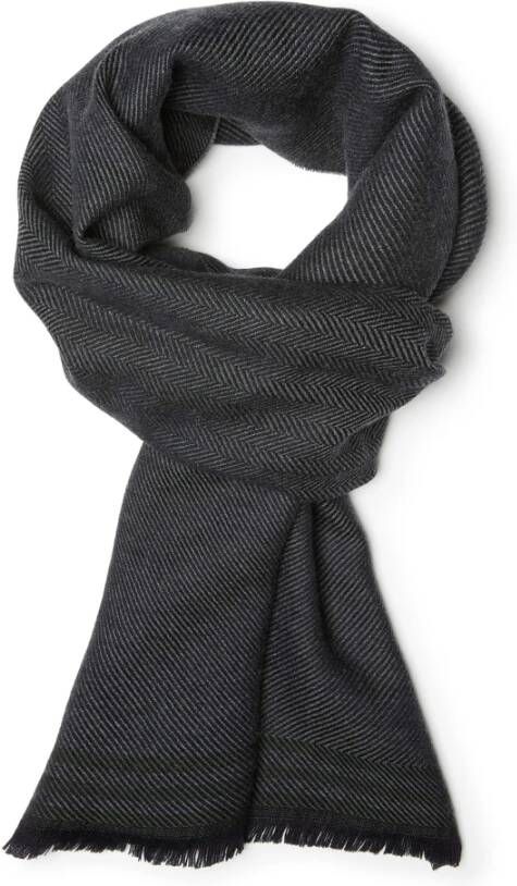 Boggi Milano Drill Wol Sjaal Blauw Heren