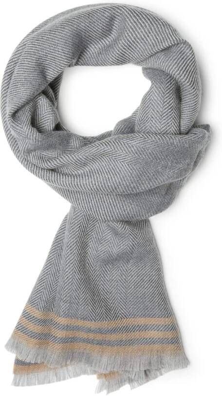 Boggi Milano Drill Wol Sjaal Grijs Heren