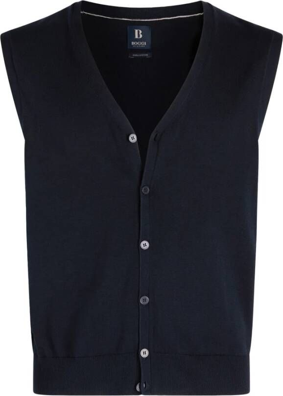 Boggi Vandelende Milano Pima Cotton Knowst -tanktop Blauw Heren