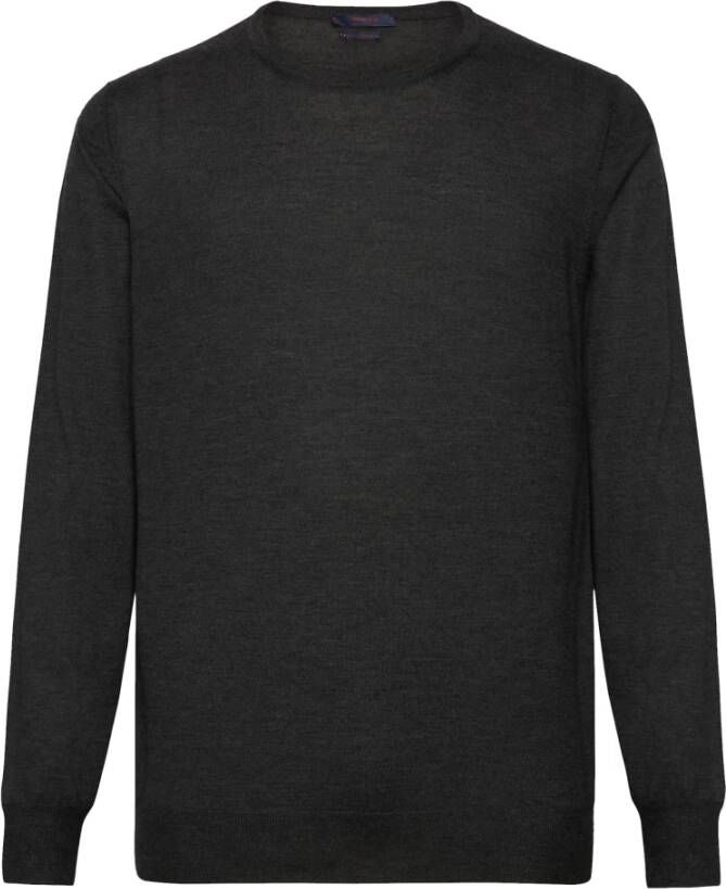 Boggi Milano Navy Super Fijn Kasjmier Crew Neck Trui Black Heren