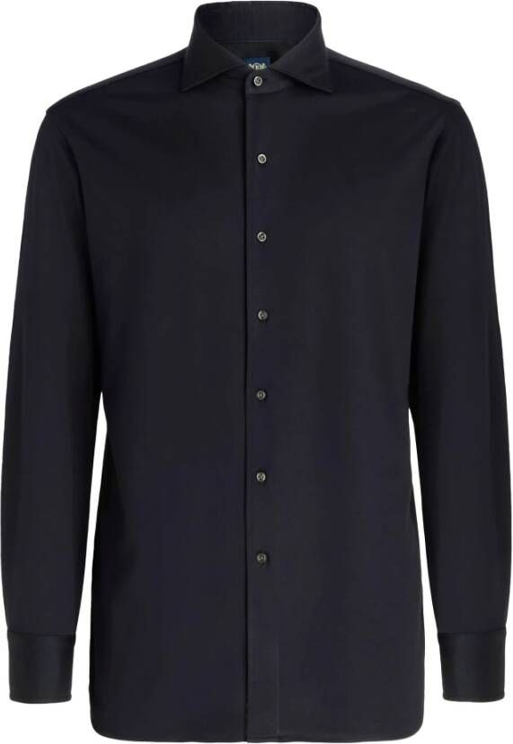 Boggi Milano Slim Fit Katoenen Jersey Poloshirt Blue Heren