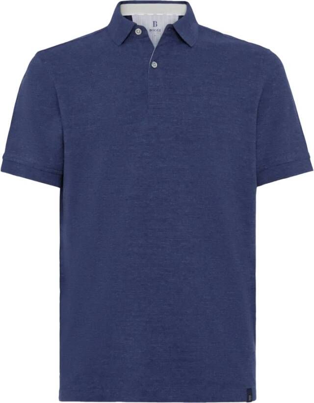 Boggi Milano Polo Shirts Blauw Heren