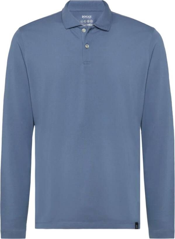 Boggi Milano Polo Shirts Blauw Heren