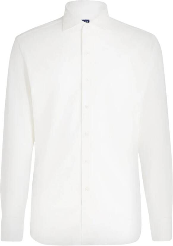 Boggi Milano Slim Fit Katoenen Jersey Polo Shirt White Heren