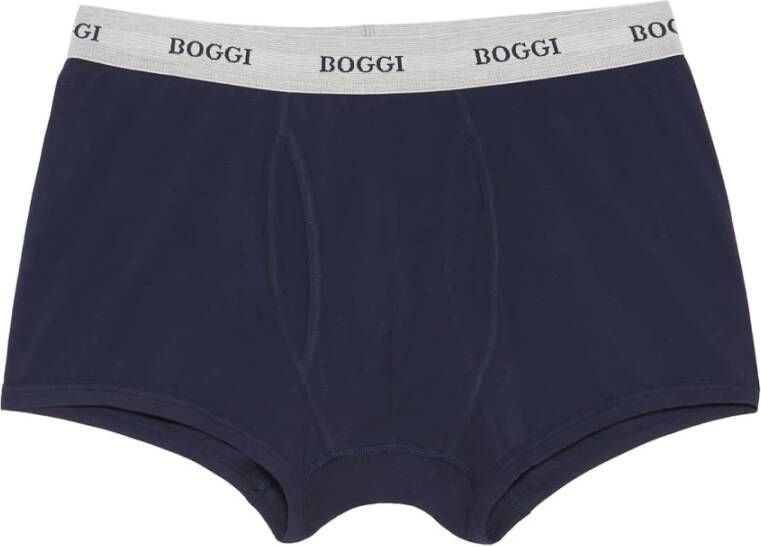 Boggi Milano Stretch Cotton Jersey Boxers Blauw Heren