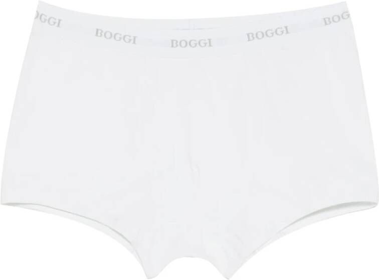Boggi Milano Stretch Cotton Jersey Boxers Wit Heren