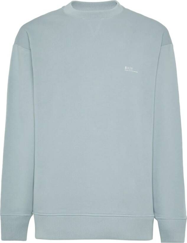 Boggi Milano Katoenmix Ronde Hals Sweatshirt Blue Heren