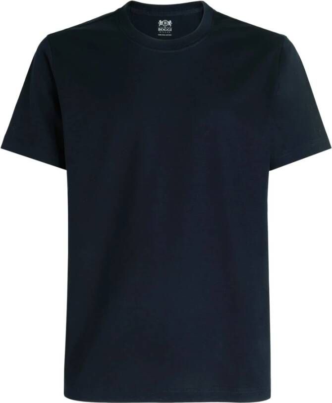 Boggi Milano Pima Katoenen Jersey T-Shirt Blue Heren