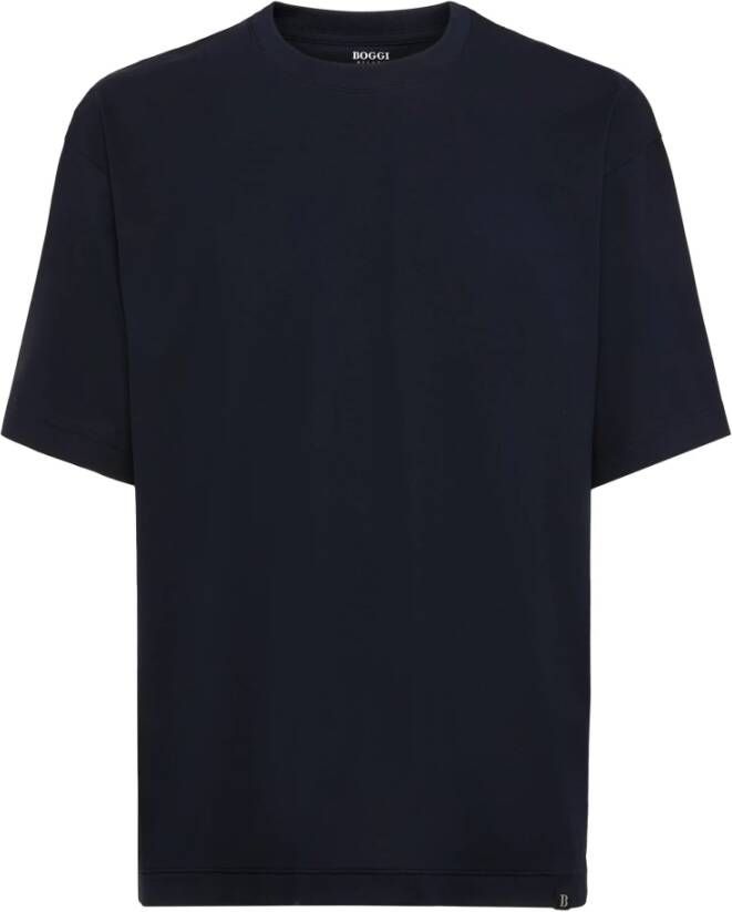 Boggi Milano B T-shirt in Performance Jersey Blue Heren