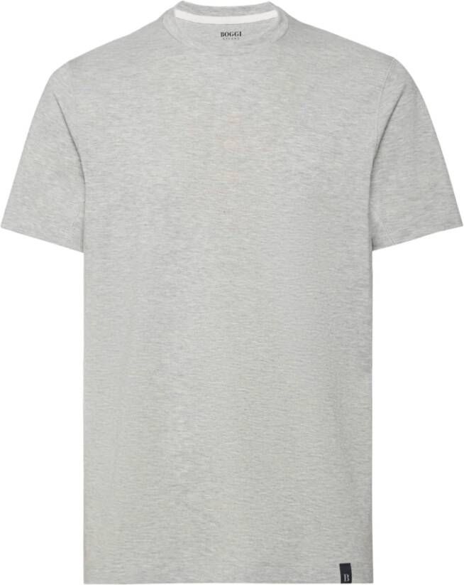Boggi Milano T-shirt in Performance Pique Gray Heren