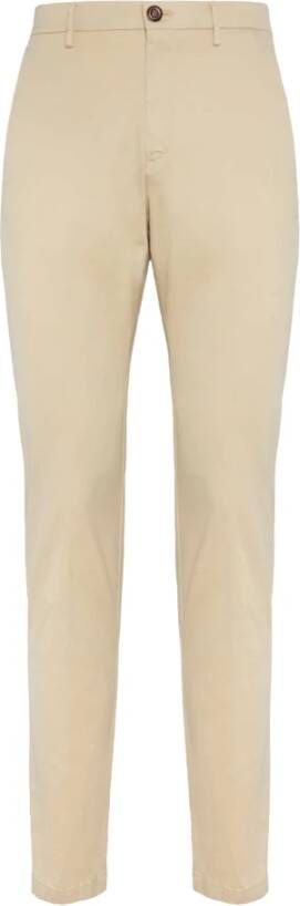 Boggi Milano Stretch Katoenen Tencel Broek Beige Heren