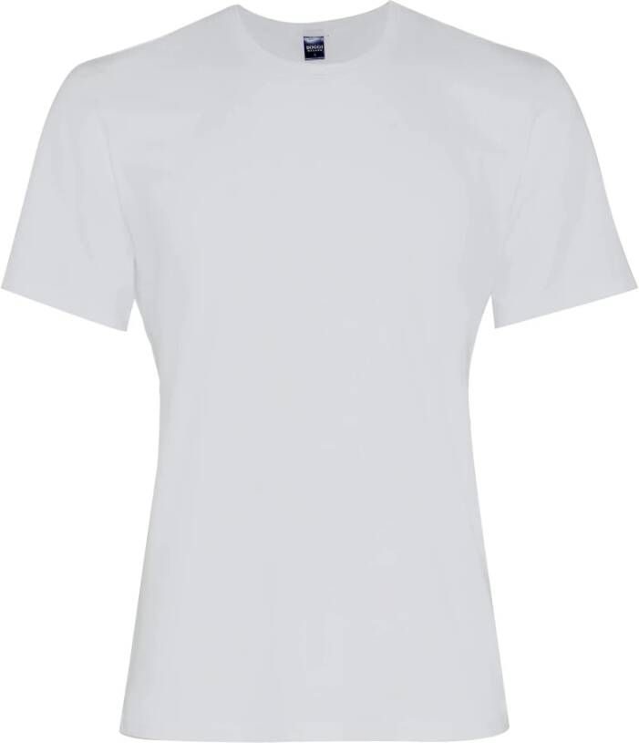 Boggi Milano Stretch Katoenen Jersey T-Shirt White Heren